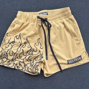 Kill Crew Beige Flame Athletic Shorts